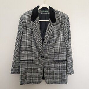Harve Benard houndstooth women's blazer dress jacket boxy oversized EUC